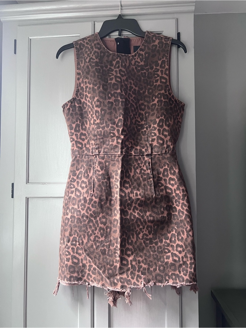 Alexander wang leopard mini denim dress size 6